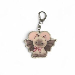 Bat Cat Keychain Charm